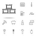 three bricks icon. construction icons universal set for web and mobile