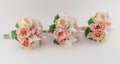 Three Bridesmaids Bouquets Royalty Free Stock Photo