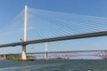 Three Bridges over Firth of Forth near Queensferry in Scotland Royalty Free Stock Photo