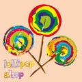 Three bright lollipop