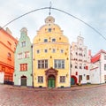 Three Brothers in the Old Town of Riga, Latvia Royalty Free Stock Photo