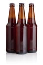 Three brown beer bottles Royalty Free Stock Photo