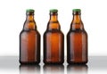 Three brown beer bottles Royalty Free Stock Photo