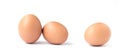 Three brown chicken eggs. Royalty Free Stock Photo