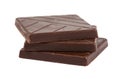 Three brown chocolate pieces Royalty Free Stock Photo