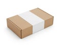 Three brown and white cardboard boxes arranged side by side Royalty Free Stock Photo