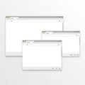 Three browser windows isolated on white background Royalty Free Stock Photo