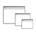 Three browser windows, isolated on white background Royalty Free Stock Photo