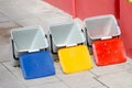 three buckets for recycling of waste Royalty Free Stock Photo