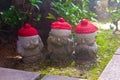 three buddah statues with ears mouth and eyes shuts