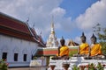 Three Buddha statues