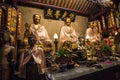 The three Buddhas in the Chinese temple of Thailand