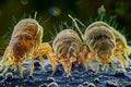 Three bugs are shown in a close up Royalty Free Stock Photo
