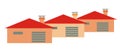 Three bungalows, conceptual vector illustration Royalty Free Stock Photo