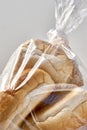 Three buns in a plastic bag
