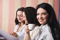 Three business women in office Royalty Free Stock Photo