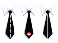 Three businessman neck ties with road lines.