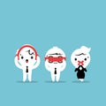 Three businessmen cartoon - Three wise monkeys. Se Royalty Free Stock Photo