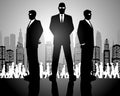 Three businessmen silhouettes Royalty Free Stock Photo