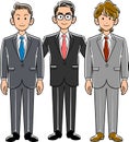 Three businessmen _ superiors and subordinates Royalty Free Stock Photo