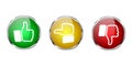 Three button with white valuation thumbs - vector