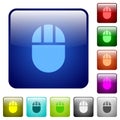 Three buttoned computer mouse color square buttons Royalty Free Stock Photo