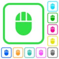 Three buttoned computer mouse vivid colored flat icons