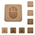 Three buttoned computer mouse wooden buttons