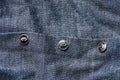 Three buttons cloth texture on gray clothes