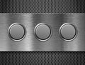 Three buttons metal toolbar Royalty Free Stock Photo