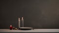 Minimalist Table With Three Candles: Danish Design Still Life