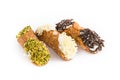 Three cannoli pastries Royalty Free Stock Photo