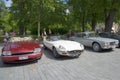 Three car Jaguar various models in the collection of owners and enthusiasts of this brand. Turku, Finland