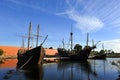 The three caravels of Christopher Columbus, La Rabida, Huelva province, Spain Royalty Free Stock Photo