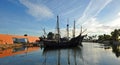 The three caravels of Christopher Columbus, La Rabida, Huelva province, Spain Royalty Free Stock Photo