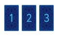 Three card tarot spread. Reverse side Royalty Free Stock Photo
