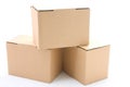 Three cardboard boxes