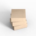 Three Cardboard boxes on white