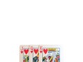 Three cards of heart set of Jack, Queen, King card arrange overlap isolated on white backg