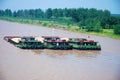 Three cargo ships with sand at Yangtze river Royalty Free Stock Photo