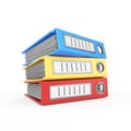 Three cartoon binder folders 3D Royalty Free Stock Photo