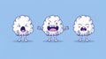 Three cartoon characters with different expressions on their faces, AI Royalty Free Stock Photo