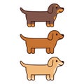 Three cartoon Dachshunds Royalty Free Stock Photo