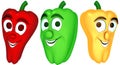 Three cartoon peppers