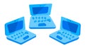 Three cartoon-style laptops in different angles Royalty Free Stock Photo