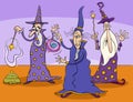 Three cartoon wizards characters group