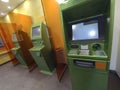 Three cash dispensers for issuing money ready for work