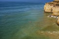 Three Castles beach in Portimao, District Faro, Algarve, Southern Portugal. Landscape, region