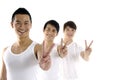 Three casual asian men