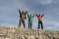 Three casual young men at the beach